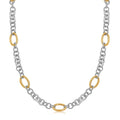 18K yellow gold and rhodium-plated silver multi-style chain necklace