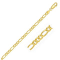 14k yellow gold Figaro chain with 4.50 mm alternating flat links