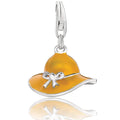 925 sterling silver hat charm with yellow enamel coating