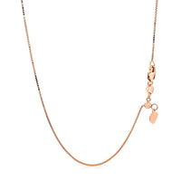 14k Rose Gold Adjustable Box Chain (0.70 mm)