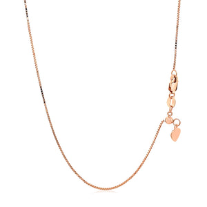 14k Rose Gold Adjustable Box Chain (0.70 mm)