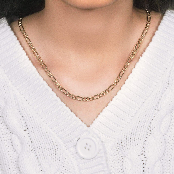 10k Yellow Gold Lite Figaro Chain (4.70 mm)