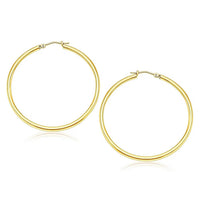 14k Yellow Gold Polished Hoop Earrings (2x40mm)
