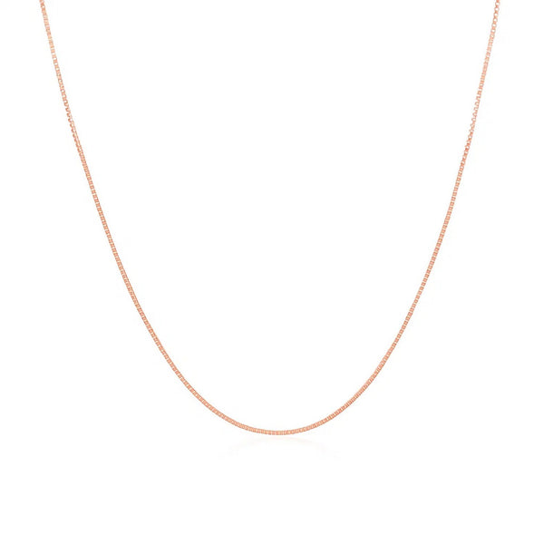 14k Rose Gold Classic Box Chain 0.60 mm
