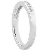 14K white gold ring with channel-set princess diamond stones thumbnail 1