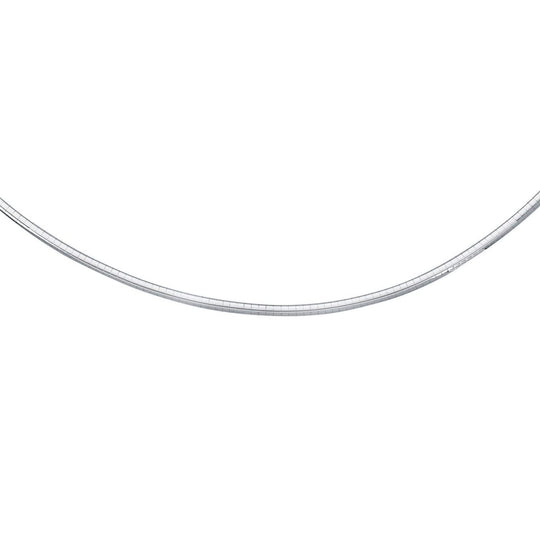 925 sterling silver omega chain necklace, 3.0mm flat woven-mesh design