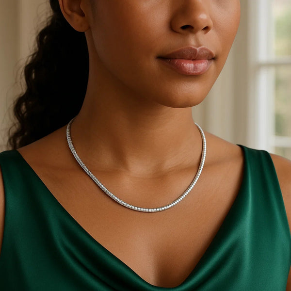Sterling Silver Classic Omega Chain Necklace (3.0mm)