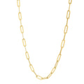14K yellow gold paperclip chain necklace with domed 4.80 mm links