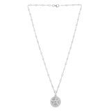 Sterling Silver Rhodium Plated Starfish Medallion Necklace thumbnail 2