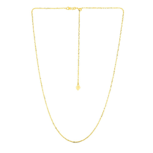 14k Yellow Gold Adjustable Sparkle Chain (1.20 mm)