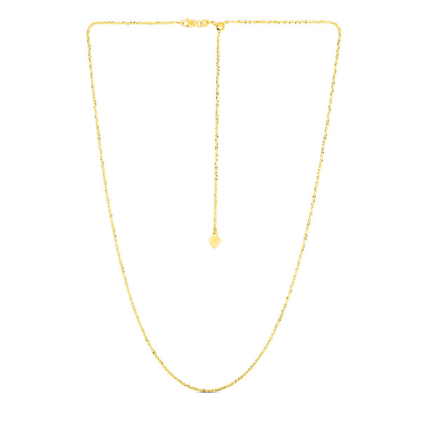 14k Yellow Gold Adjustable Sparkle Chain (1.20 mm)