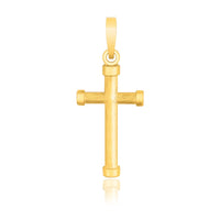 14k Yellow Gold Cross Pendant with Rounded Ends