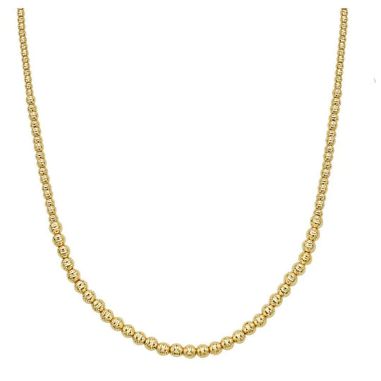 14K yellow gold graduated bead necklace strand