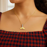Whale Tail Necklace in 10K Yellow Gold thumbnail 3