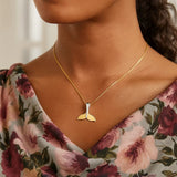 Whale Tail Necklace in 10K Yellow Gold thumbnail 4