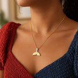 Whale Tail Necklace in 10K Yellow Gold thumbnail 5