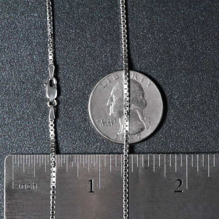 14k White Gold Classic Box Chain (1.4 mm)