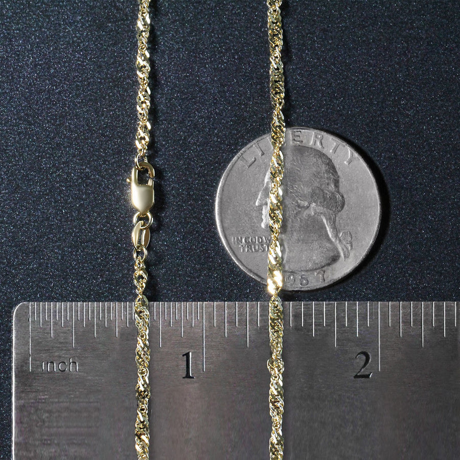 14k Yellow Gold Singapore Chain (2.10 mm)