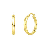 14K yellow gold small wedding hoop ring with plain seamless band thumbnail 1
