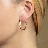 Small Wedding Hoops in 14K Yellow Gold thumbnail 3