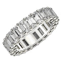 14K white gold eternity ring with emerald cut diamond stones, 5 ct total