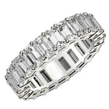 Emerald Cut Lab Grown Diamond Eternity Ring in 14k White Gold (5 cttw FG/VS2)