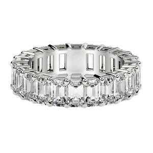 Emerald Cut Lab Grown Diamond Eternity Ring in 14k White Gold (5 cttw FG/VS2)