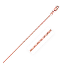 Load image into Gallery viewer, 14k Rose Gold Diamond Cut Round Wheat Chain (1.20 mm)