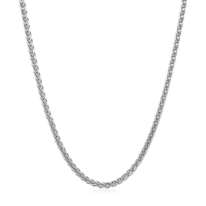 14k White Gold Round Wheat Chain (2.1 mm)