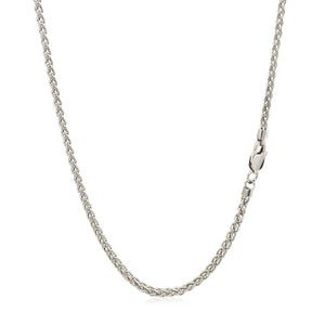 14k White Gold Round Wheat Chain (2.10 mm)