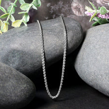 Load image into Gallery viewer, 14k White Gold Round Wheat Chain (2.1 mm)