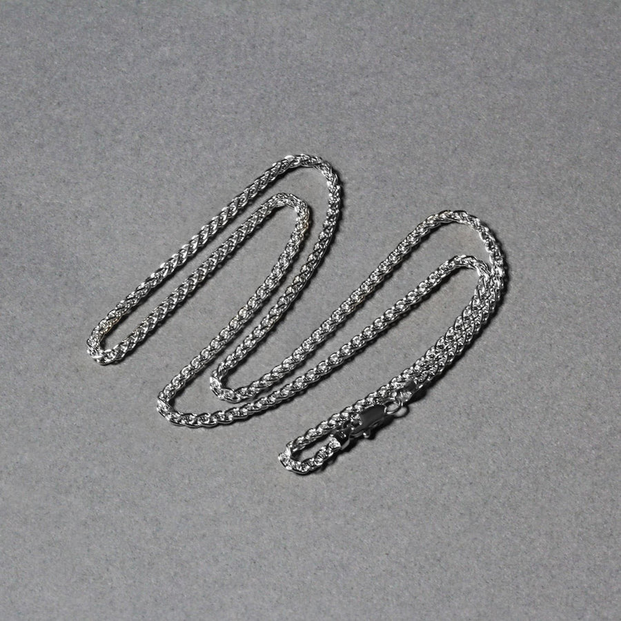 14k White Gold Round Wheat Chain (2.1 mm)