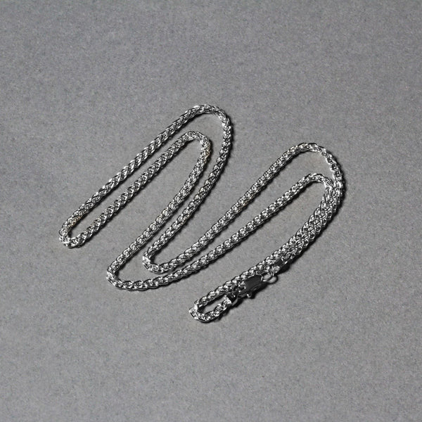14k White Gold Round Wheat Chain (2.1 mm)