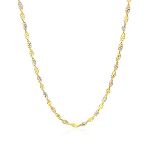 14k Two-Tone Gold Singapore Chain (2.50 mm)