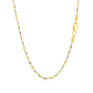 14k Two-Tone Gold Singapore Chain (2.50 mm)