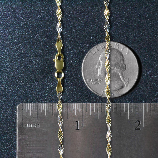 14k Two-Tone Gold Singapore Chain (2.50 mm)