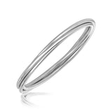 Sterling Silver Rhodium Plated Interlaced Motif Bangle thumbnail 1