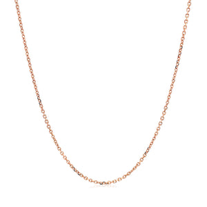 14k Rose Gold Diamond Cut Cable Link Chain (1.10 mm)