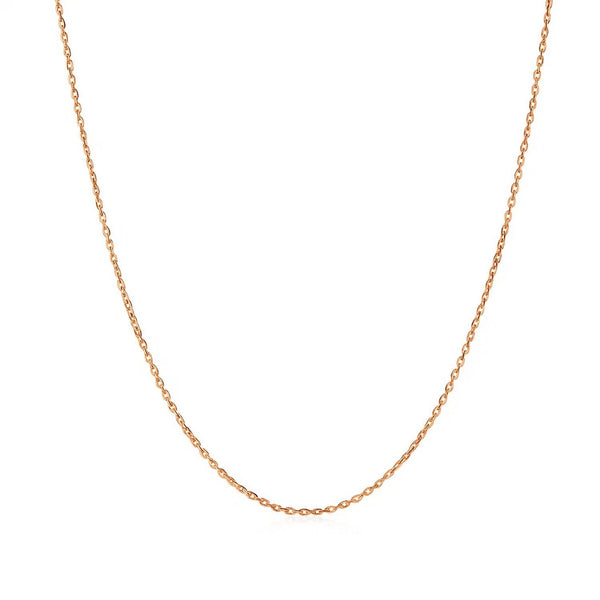14k Rose Gold Diamond Cut Cable Link Chain (1.10 mm)