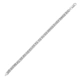 Sterling Silver Rhodium Plated Lite Square Byzantine Chain (4.80 mm) thumbnail 1