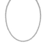Sterling Silver Rhodium Plated Lite Square Byzantine Chain (4.80 mm) thumbnail 2