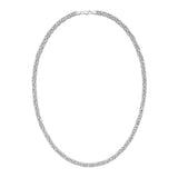 Sterling Silver Rhodium Plated Lite Square Byzantine Chain (4.80 mm) thumbnail 3