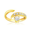 14K yellow gold toe ring with 1 solitaire cubic zirconia stone
