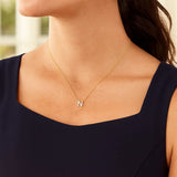 14K Yellow Gold Mini Diamond N Initial Pendant Necklace thumbnail 4