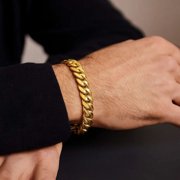 10k Yellow Gold Classic Miami Cuban Solid Bracelet (8.20 mm)