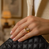 Horseshoe Ring in 14K Yellow Gold (8.00 mm) thumbnail 4