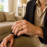 Horseshoe Ring in 14K Yellow Gold (8.00 mm) thumbnail 5