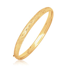 Load image into Gallery viewer, 14k Yellow Gold Diamond Cut Design Dome Motif Childrens Bangle (5.50 mm)