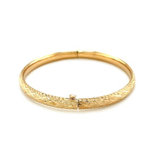 Load image into Gallery viewer, 14k Yellow Gold Diamond Cut Design Dome Motif Childrens Bangle (5.50 mm)