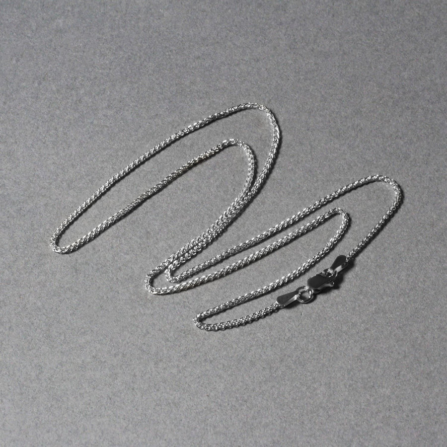 18k White Gold Round Wheat Chain (1.40 mm)
